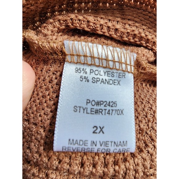 Misia Curvy Size 2X Top Jeweled buttons NWT Brown - Picture 4 of 8